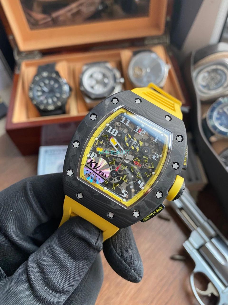 KV Factory  RICHARD MILLE RM011 Yellow Storm黄色风暴一比一复刻高仿手表 / KVRM011Yellow Storm