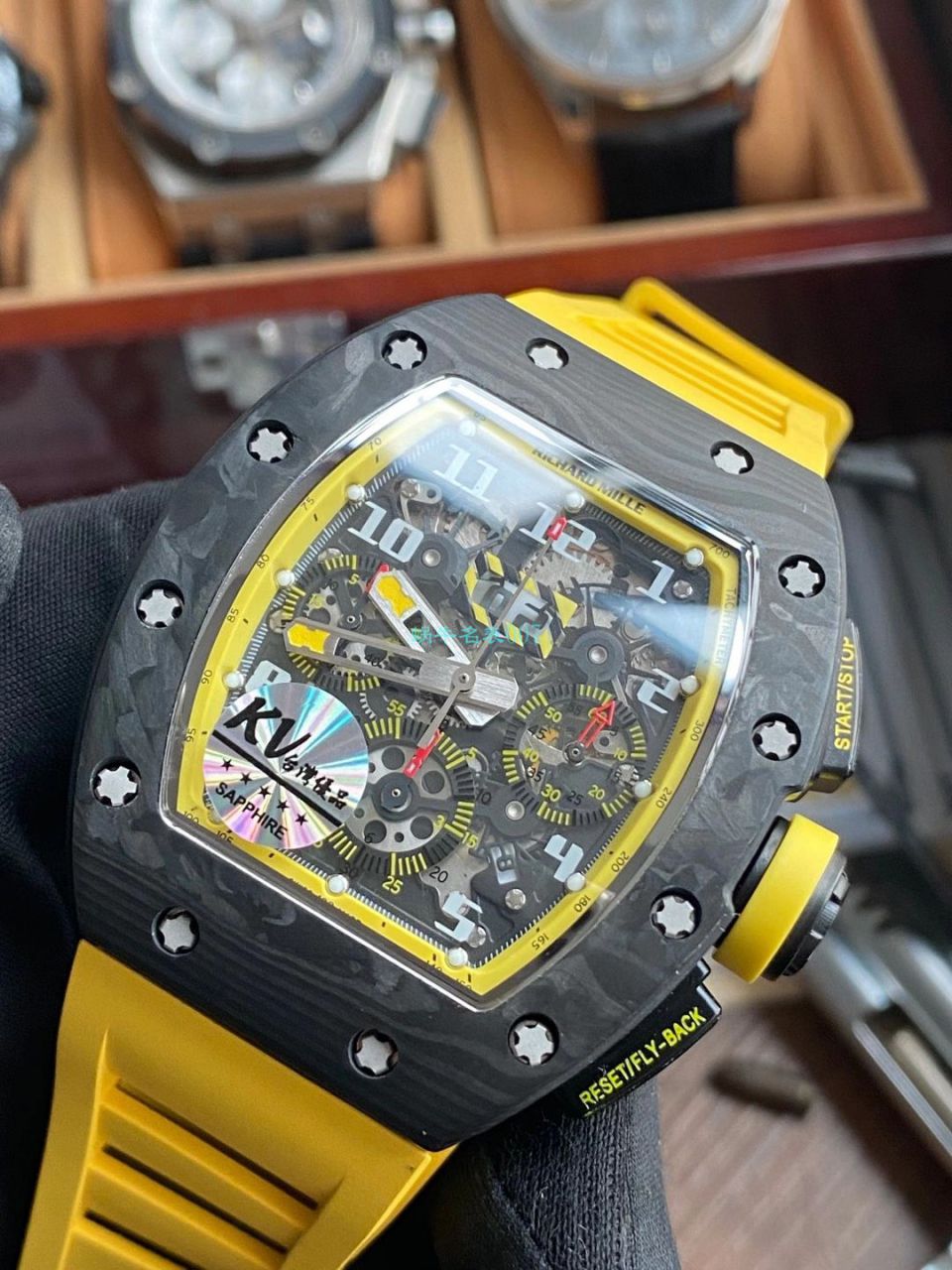 KV Factory  RICHARD MILLE RM011 Yellow Storm黄色风暴一比一复刻高仿手表 / KVRM011Yellow Storm