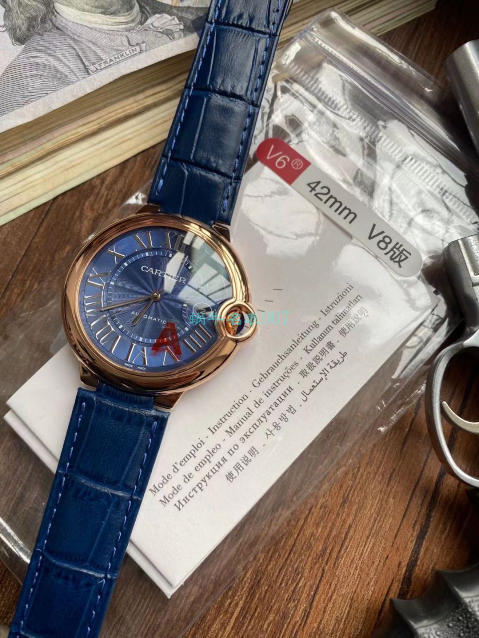 V6 Factory V8版本 Cartier  蓝气球男装一比一超A高仿手表WGBB0036 wrist watch  / K323
