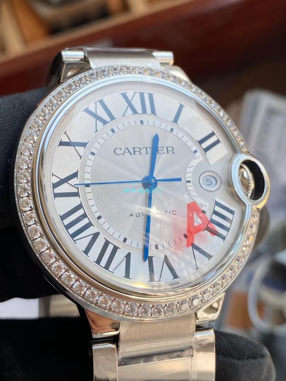 V6 Factory  Cartier  蓝气球42MM最新V8版本单圈钻 top 复刻高仿WE9009Z3手表 / K330