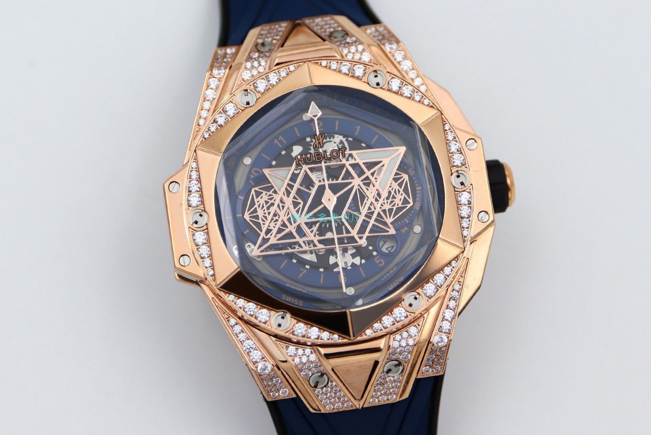 HB Factory 超A高仿手表 hublot Big Bang Sang Bleu II 刺青二代418.OX.2001.RX.1604.MXM20 wrist watch  / YB117