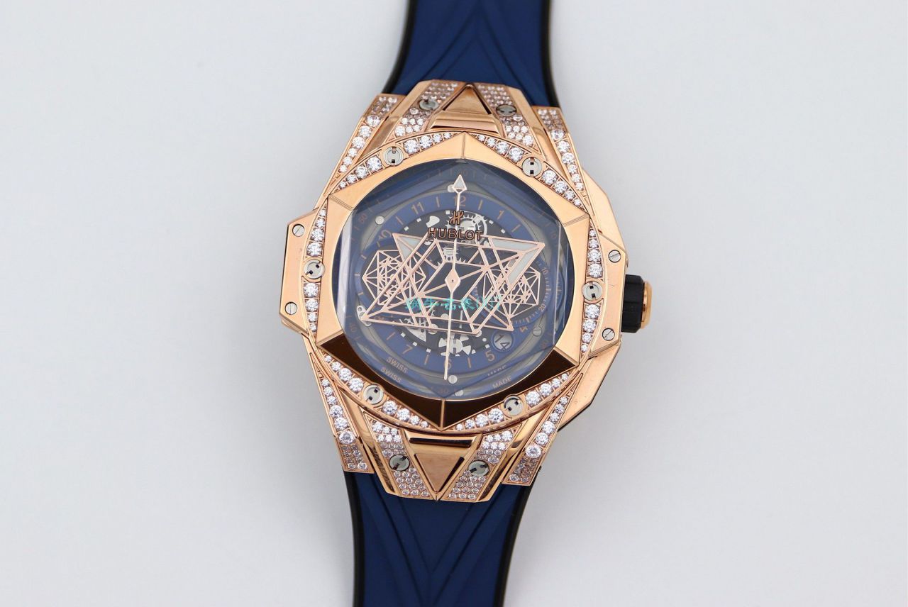 HB Factory 超A高仿手表 hublot Big Bang Sang Bleu II 刺青二代418.OX.2001.RX.1604.MXM20 wrist watch  / YB117