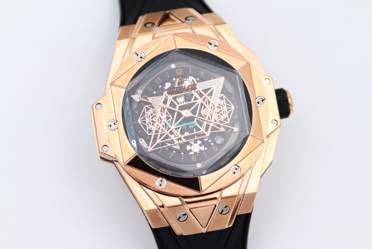 HB Factory 超A高仿手表 hublot Big Bang Sang Bleu II 刺青二代418.OX.2001.RX.1604.MXM20 wrist watch  / YB117
