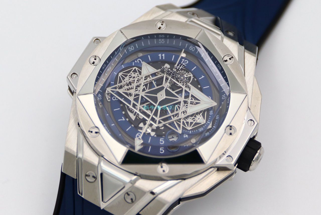 HB Factory 超A高仿手表 hublot Big Bang Sang Bleu II 刺青二代418.OX.2001.RX.1604.MXM20 wrist watch  / YB117