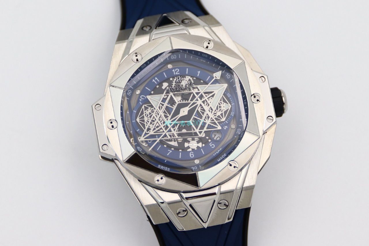HB Factory 超A高仿手表 hublot Big Bang Sang Bleu II 刺青二代418.OX.2001.RX.1604.MXM20 wrist watch  / YB117