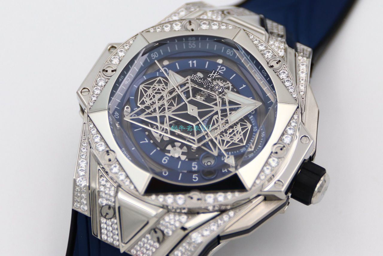 HB Factory 超A高仿手表 hublot Big Bang Sang Bleu II 刺青二代418.OX.2001.RX.1604.MXM20 wrist watch  / YB117