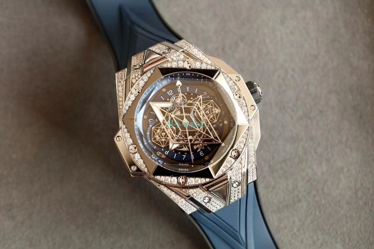 HB Factory 超A高仿手表 hublot Big Bang Sang Bleu II 刺青二代418.OX.2001.RX.1604.MXM20 wrist watch  / YB117
