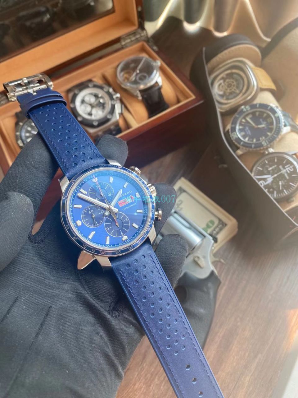 V7 Factory  Chopard MILLE MIGLIA GTS AZZURRO  top 复刻高仿168571-3007蓝色古董赛车主题 wrist watch  / XB080