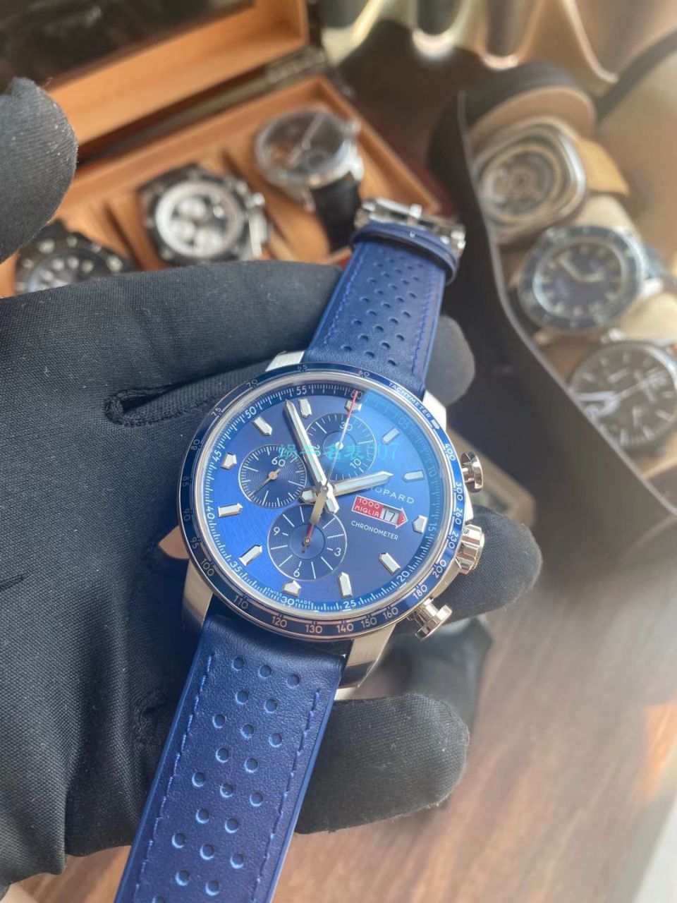V7 Factory  Chopard MILLE MIGLIA GTS AZZURRO  top 复刻高仿168571-3007蓝色古董赛车主题 wrist watch  / XB080