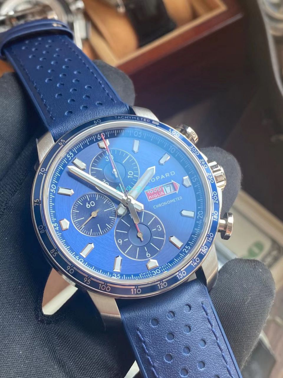 V7 Factory  Chopard MILLE MIGLIA GTS AZZURRO  top 复刻高仿168571-3007蓝色古董赛车主题 wrist watch  / XB080