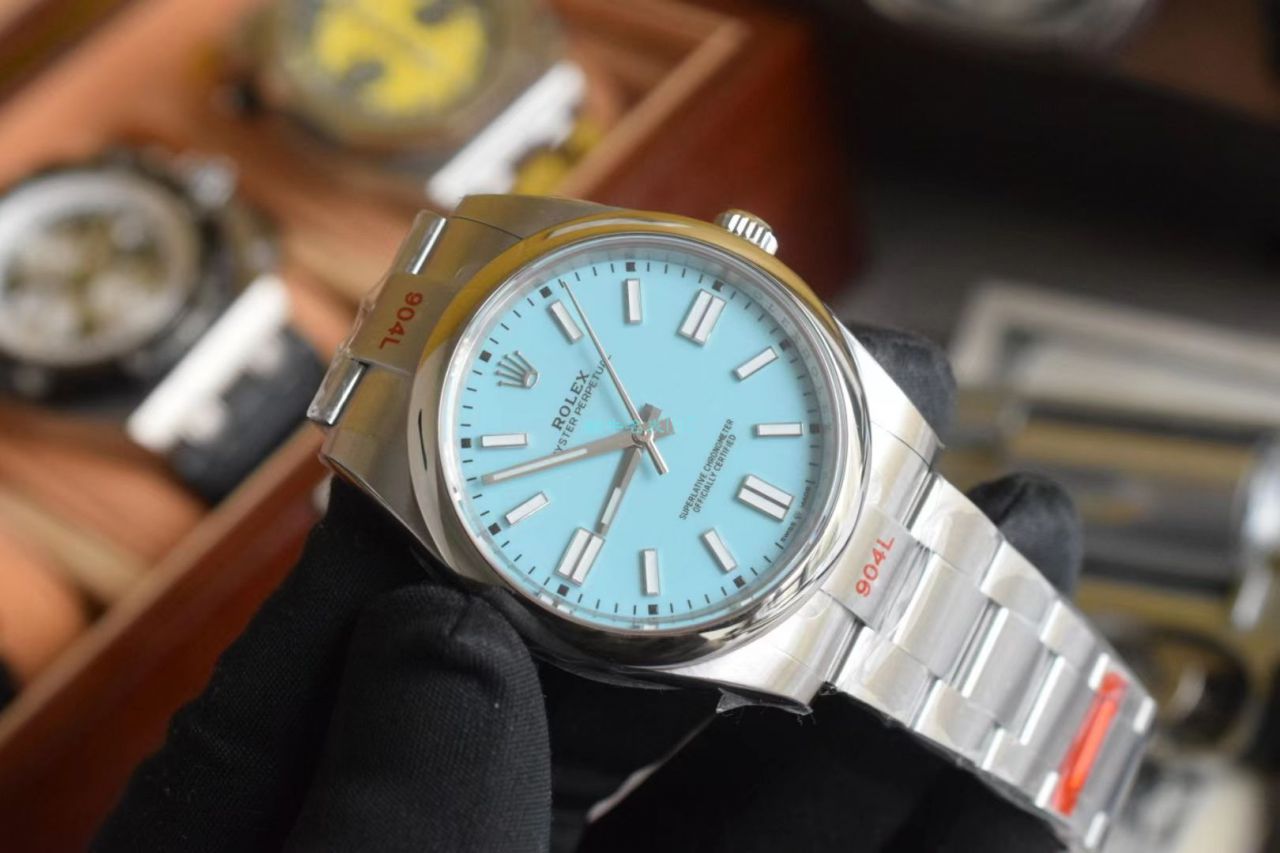 【 Video analysis 】EW Factory  Rolex  oyster perpetual 动41蒂芙尼蓝m124300-0006超A高仿手表 / R722