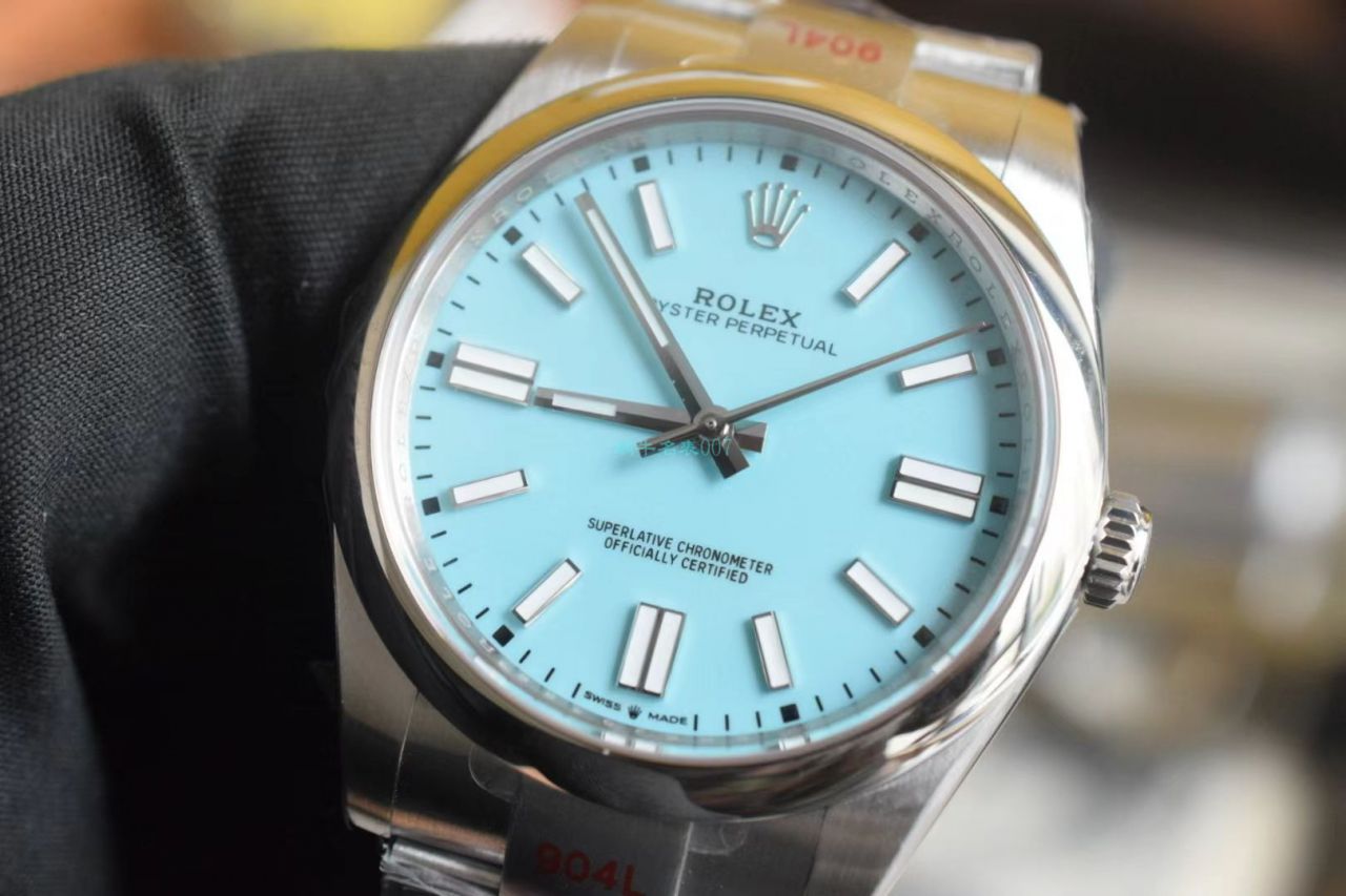 【 Video analysis 】EW Factory  Rolex  oyster perpetual 动41蒂芙尼蓝m124300-0006超A高仿手表 / R722