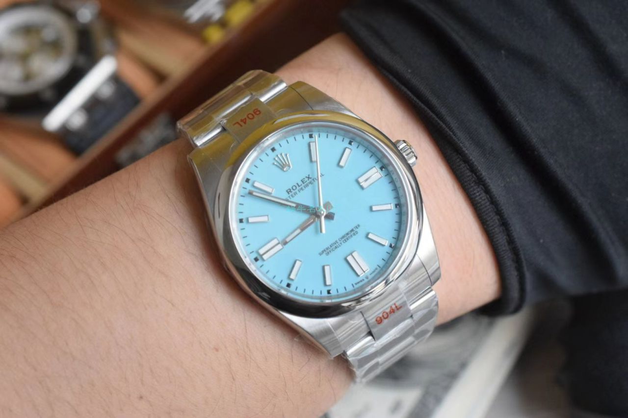 【 Video analysis 】EW Factory  Rolex  oyster perpetual 动41蒂芙尼蓝m124300-0006超A高仿手表 / R722
