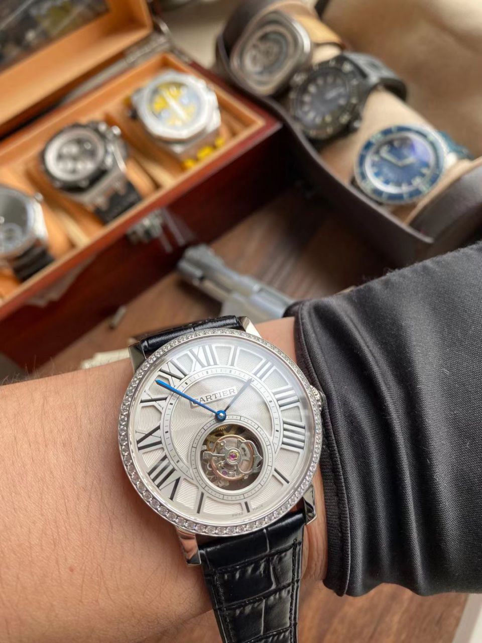 BBR Factory  Cartier  高级制表 Tourbillon 1比1高仿手表HPI00592，HPI00593 wrist watch  / K332