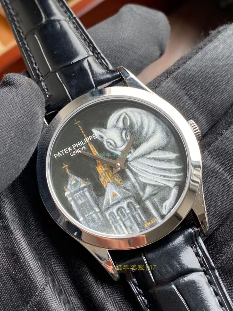 FL珐琅 Factory  PATEK PHILIPPE 5077P微绘珐琅系列复刻高仿 wrist watch 「巴黎圣母院的石制怪兽」 / BD368