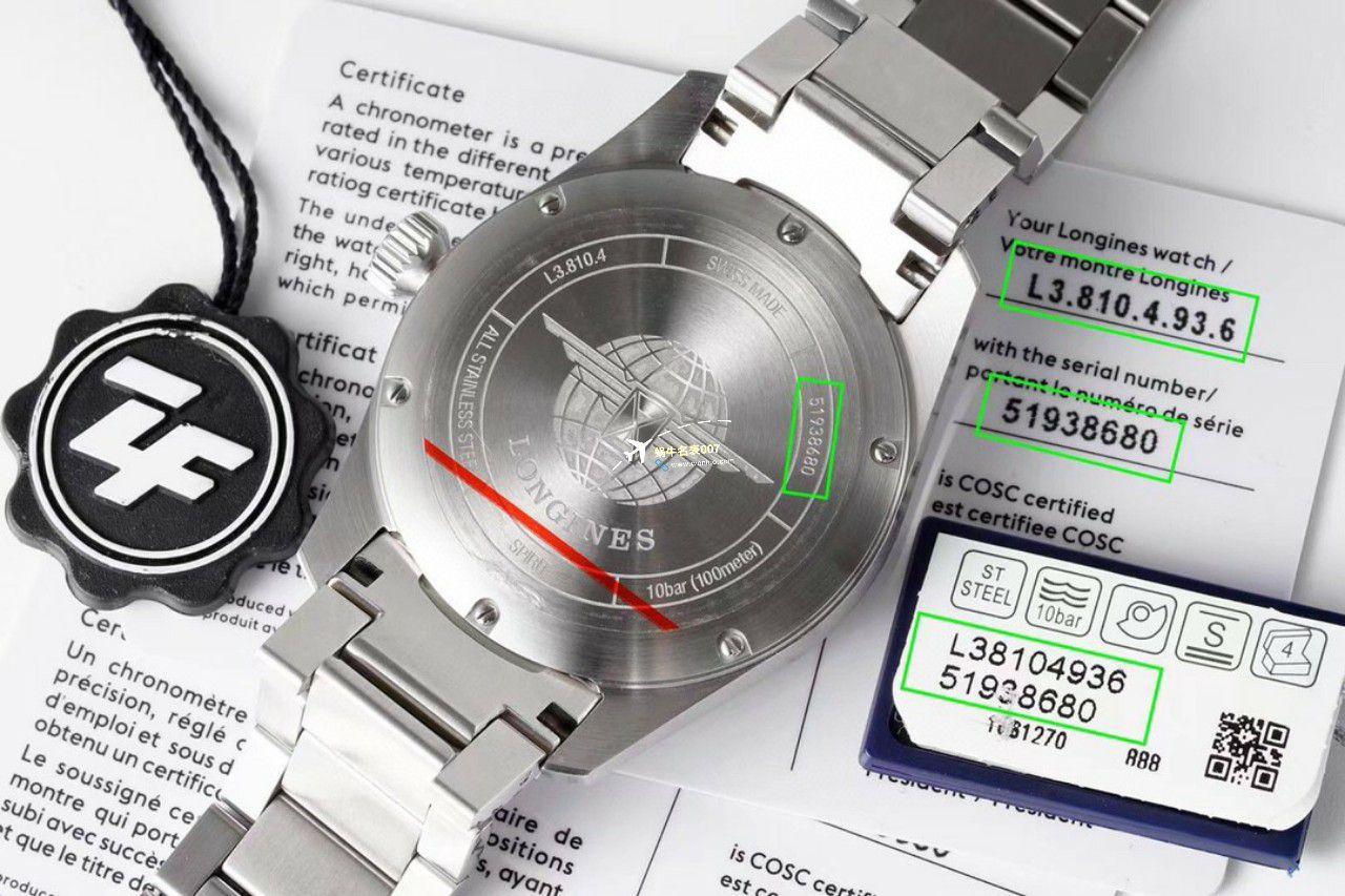ZF Factory 一比一超A高仿手表 Longines 运动系列L3.410.4.93.0，L3.410.4.63.6，L3.410.4.53.6 wrist watch  / L177