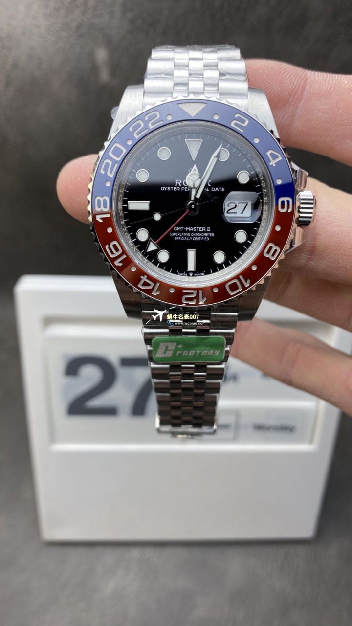 C+ Factory  top 1比1高仿复刻手表 Rolex  GMT MASTER II系列m126715chnr-0001，m126711chnr-0002沙士圈大闸蟹，m126710blro-0001可乐圈，m126719blro-0002（陨石面） / R767