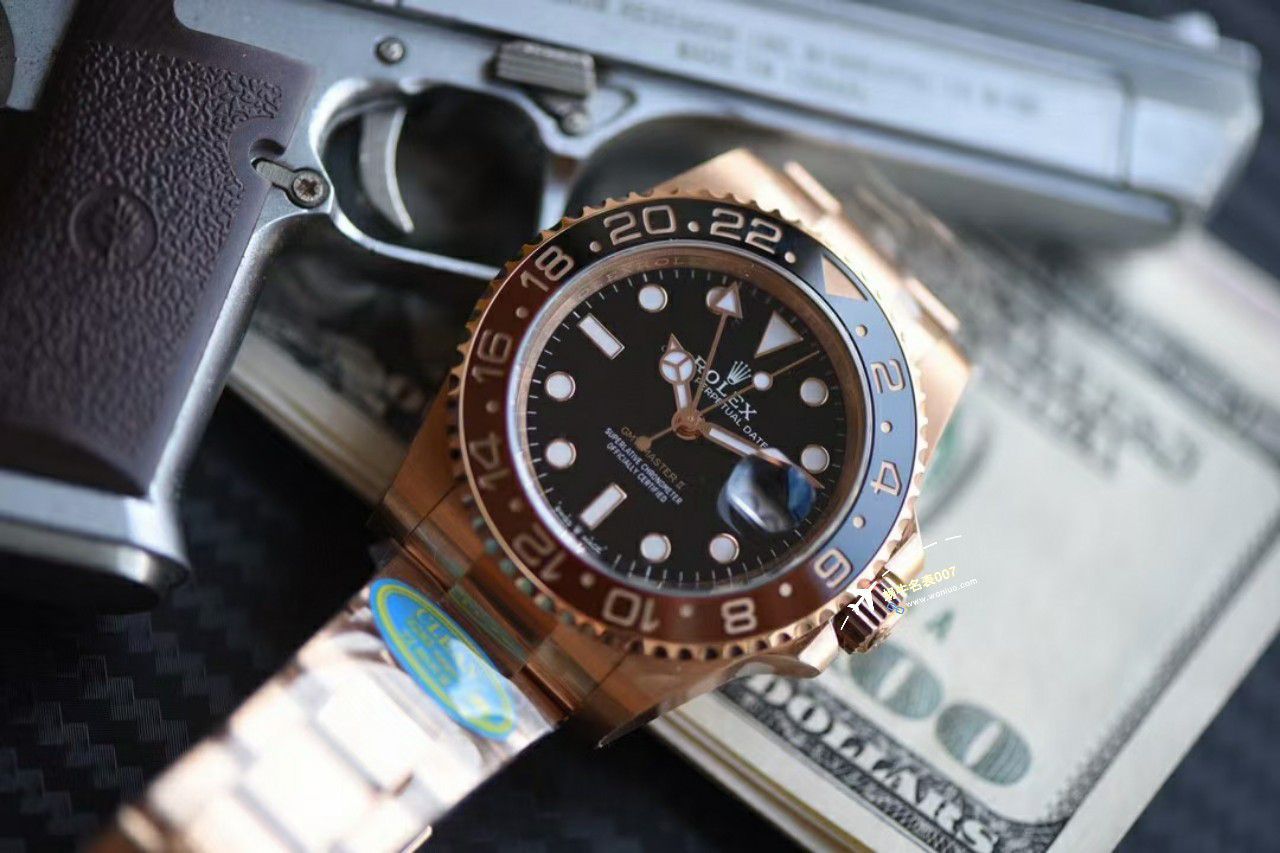 Clean Factory C Factory 一比一精仿复刻高仿手表 Rolex  GMT MASTER II全玫瑰金m126715chnr-0001 wrist watch  / R775
