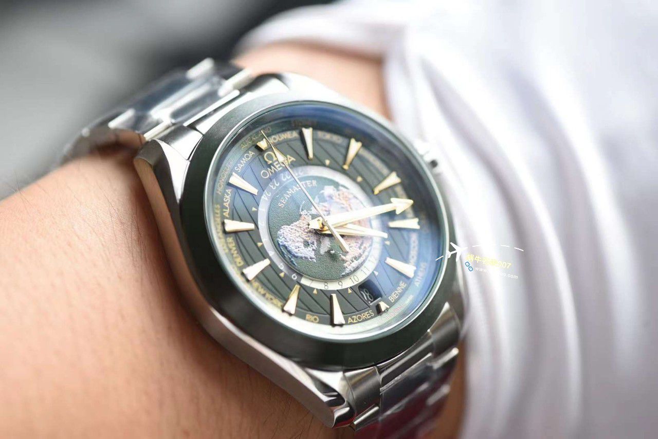 VS Factory OMEGA Seamaster 150世界时绿面盘一比一复刻手表220.30.43.22.10.001 wrist watch  / M786