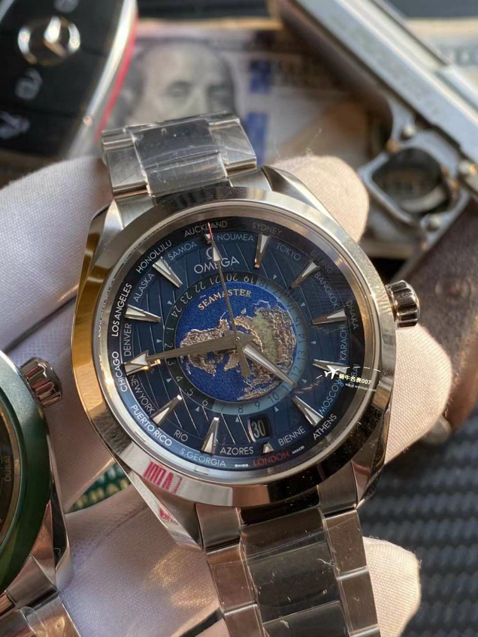 VS Factory OMEGA Seamaster 150世界时绿面盘一比一复刻手表220.30.43.22.10.001 wrist watch  / M786
