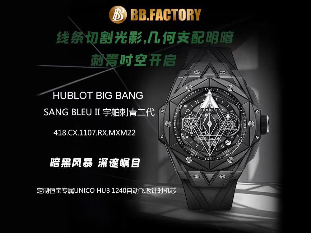 【 Video analysis 】ZF/BBF Factory  hublot BIG BANG刺青二代418.CX.1107.RX.MXM22高仿复刻手表 / YB126