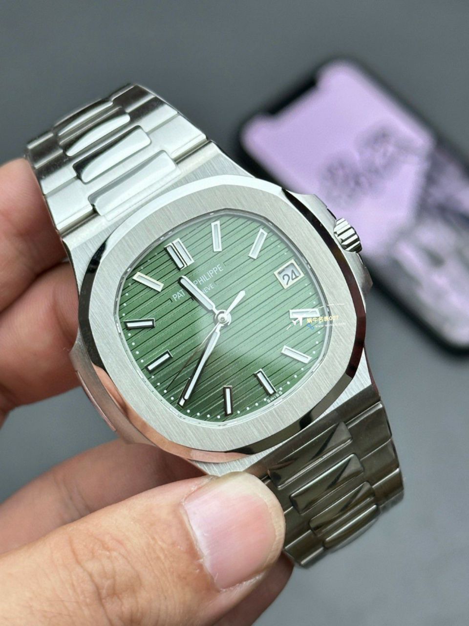 【 Video analysis 】3K一体机 PATEK PHILIPPE 绿色 Nautilus 一比一高仿复刻5711/1A-014手表 / BD386