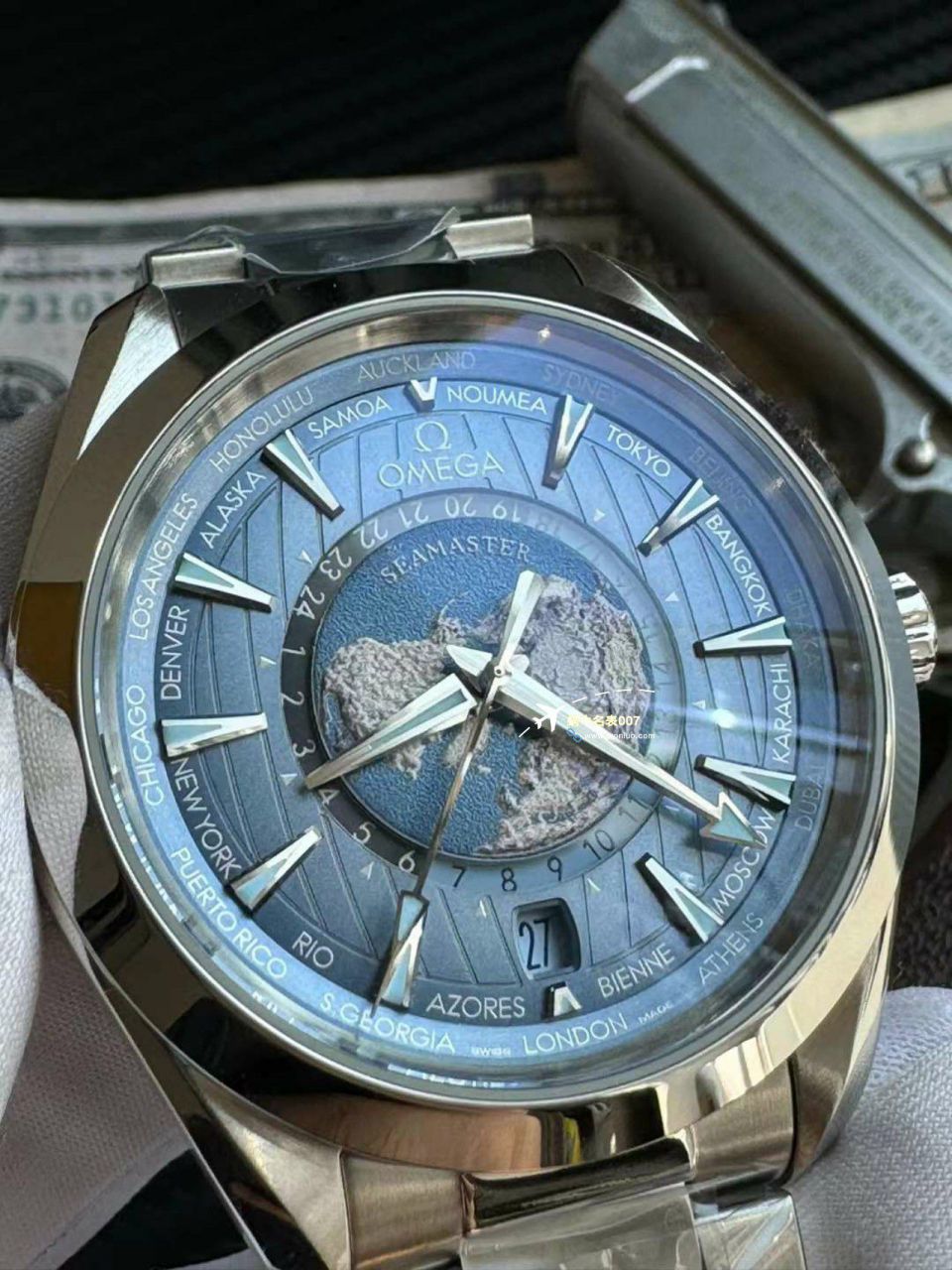 【 Video analysis 】VS Factory OMEGA世界时summer blue  Seamaster 高仿冰蓝纪念特别版220.10.43.22.03.002 wrist watch  / M792