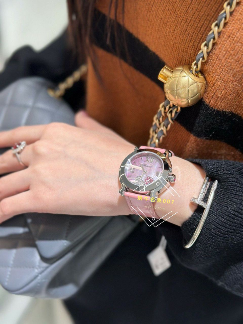 高端 copy customized 真钻 Chopard HAPPY SPORT系列女表278475-2002和278475-3004原单 wrist watch  / XB087