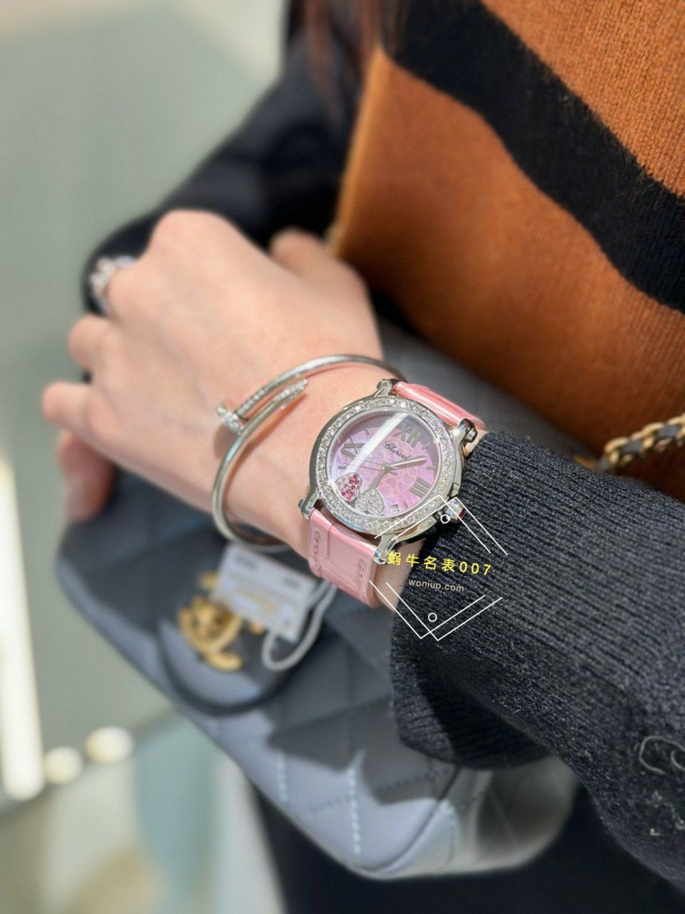 高端 copy customized 真钻 Chopard HAPPY SPORT系列女表278475-2002和278475-3004原单 wrist watch  / XB087