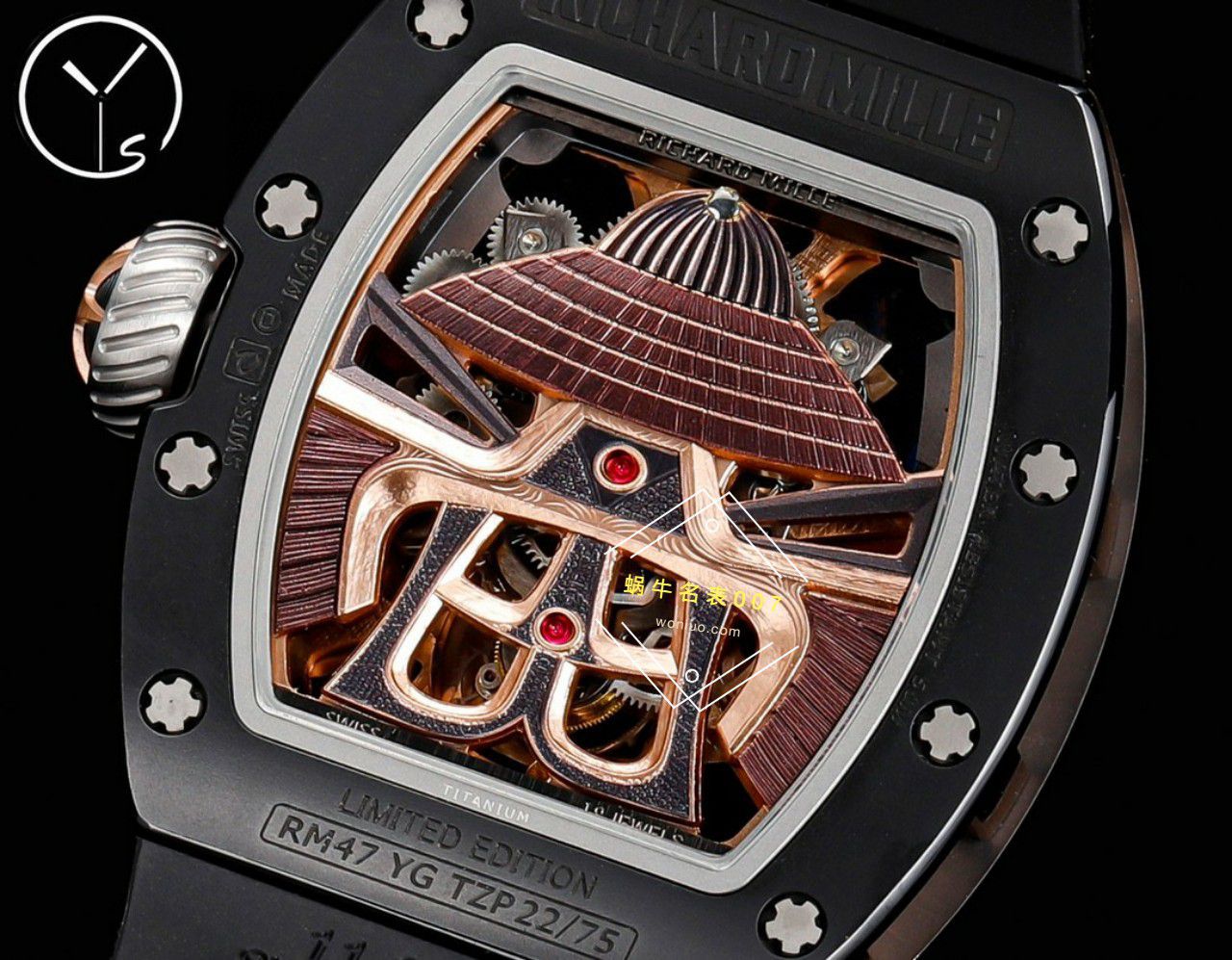 YS Factory  top 复刻高仿 RICHARD MILLE RM47黑武士一体机真 Tourbillon 手表 / YSRM47