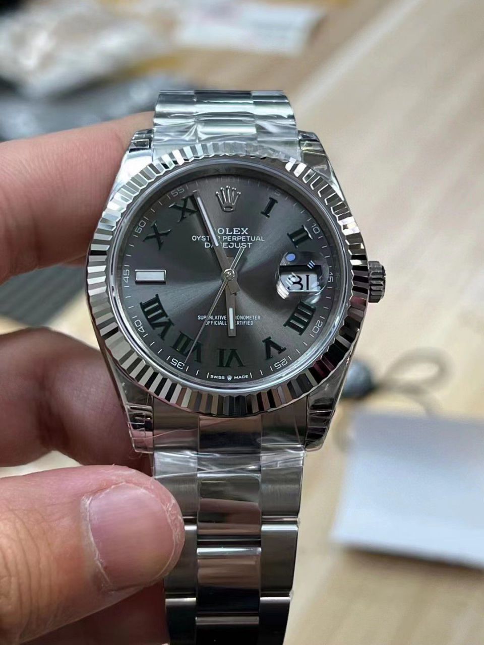 vs Rolex   Datejust 复刻高仿41毫米m126334-0022 wrist watch (绿罗&绿萝) / R829