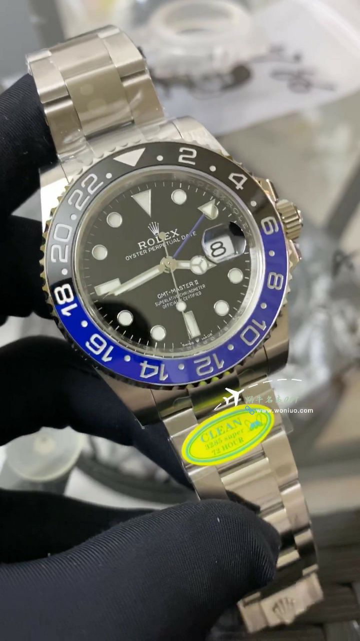 clean Rolex  top 高仿复刻 GMT MASTER II国米圈m126710blnr-0002 wrist watch  / R837