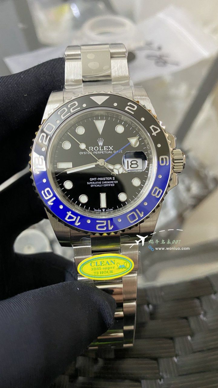 clean Rolex  top 高仿复刻 GMT MASTER II国米圈m126710blnr-0002 wrist watch  / R837
