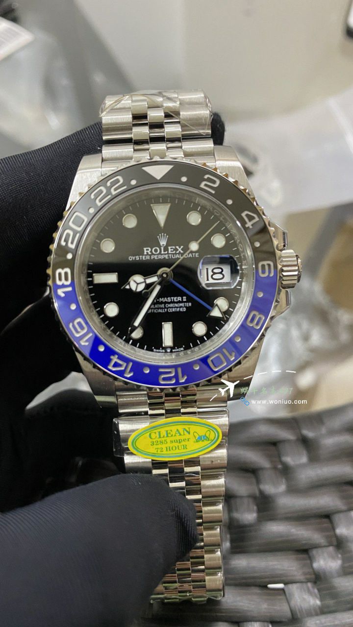 clean Rolex  top 高仿复刻 GMT MASTER II国米圈m126710blnr-0002 wrist watch  / R837