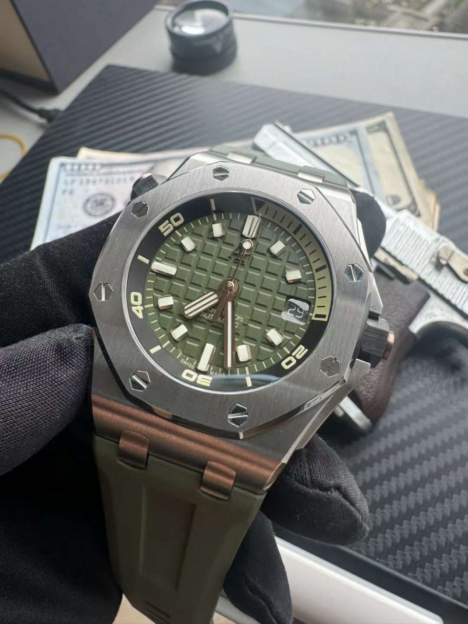  Video analysis APS Factory Audemars Piguet  Royal Oak Offshore 复刻高仿15720ST.OO.A052CA.01 wrist watch (牛油果)，15720ST.OO.A009CA.01，15720ST.OO.A027CA.01，15720CN.OO.A002CA.01 / AP271