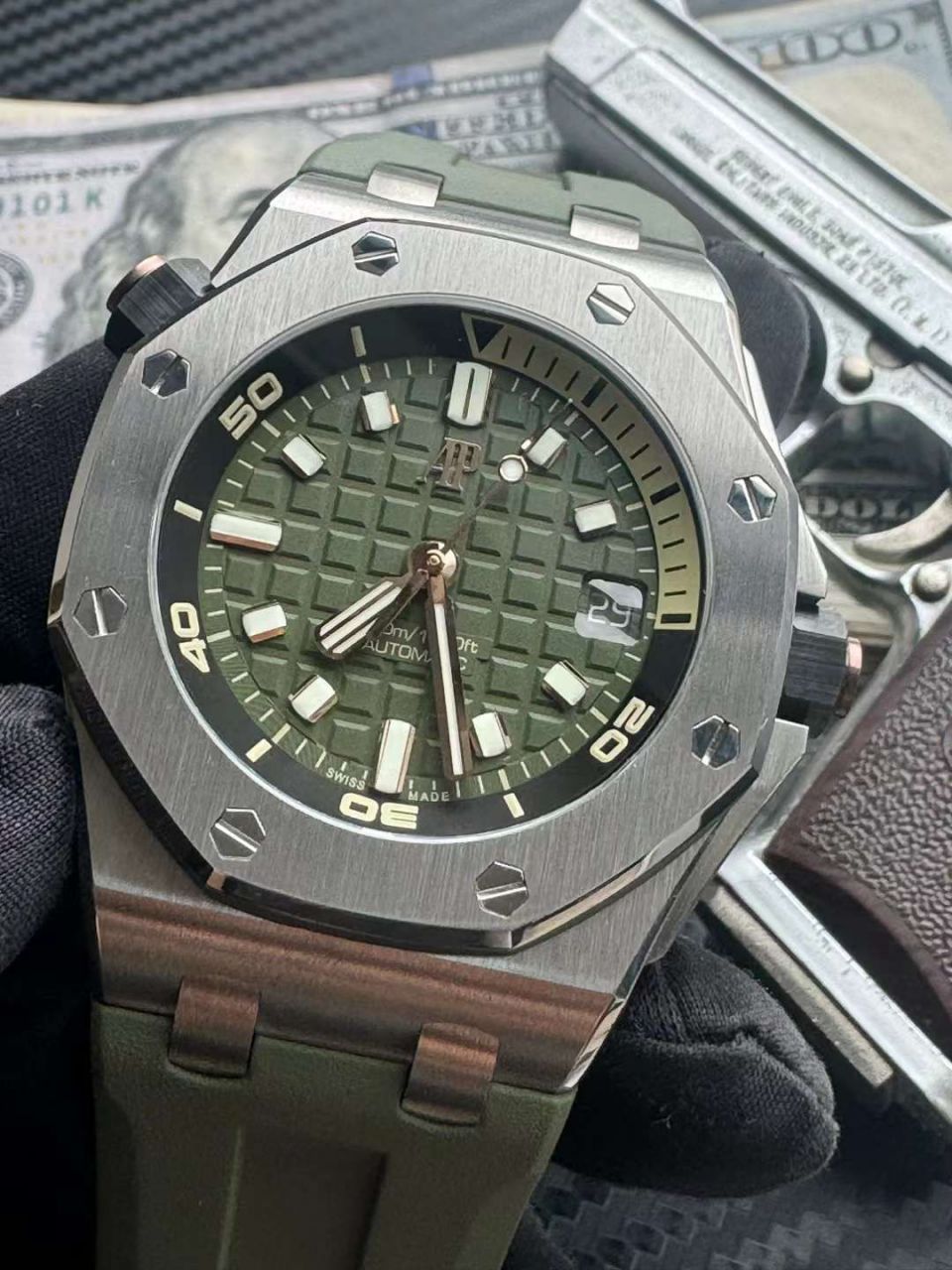  Video analysis APS Factory Audemars Piguet  Royal Oak Offshore 复刻高仿15720ST.OO.A052CA.01 wrist watch (牛油果)，15720ST.OO.A009CA.01，15720ST.OO.A027CA.01，15720CN.OO.A002CA.01 / AP271