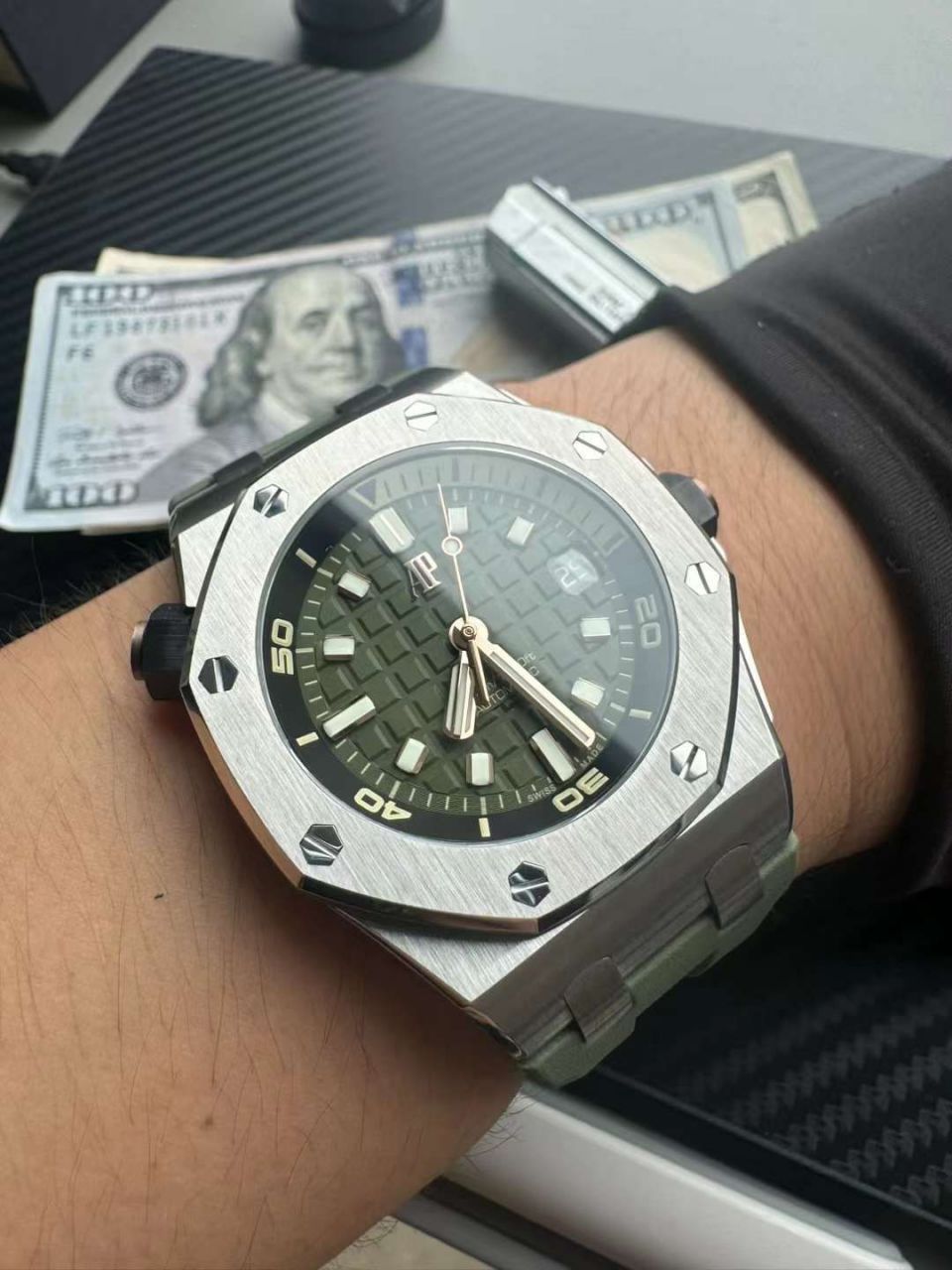  Video analysis APS Factory Audemars Piguet  Royal Oak Offshore 复刻高仿15720ST.OO.A052CA.01 wrist watch (牛油果)，15720ST.OO.A009CA.01，15720ST.OO.A027CA.01，15720CN.OO.A002CA.01 / AP271