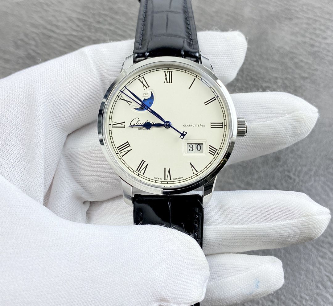  Video analysis glashuette original原创议员月相 top 复刻高仿100-04-05-12-30，1-36-04-01-02-61，1-36-24-02-05-62 / GLA070