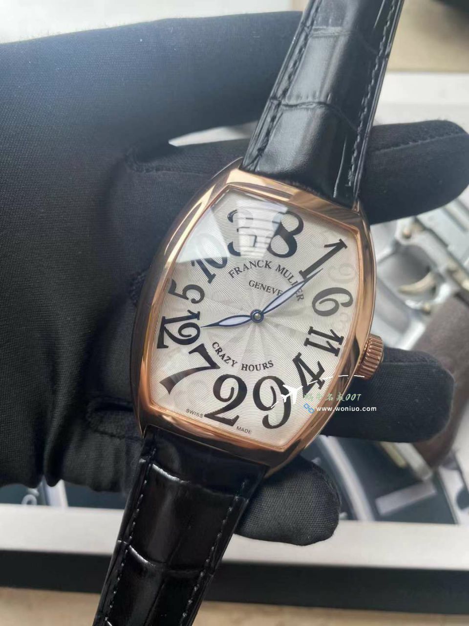  Video analysis Franck MullerCRAZY HOURS 系列8880 CH  top 复刻高仿乱跳时间玫瑰金 watchcase 黑色时标白盘 wrist watch  / FL082