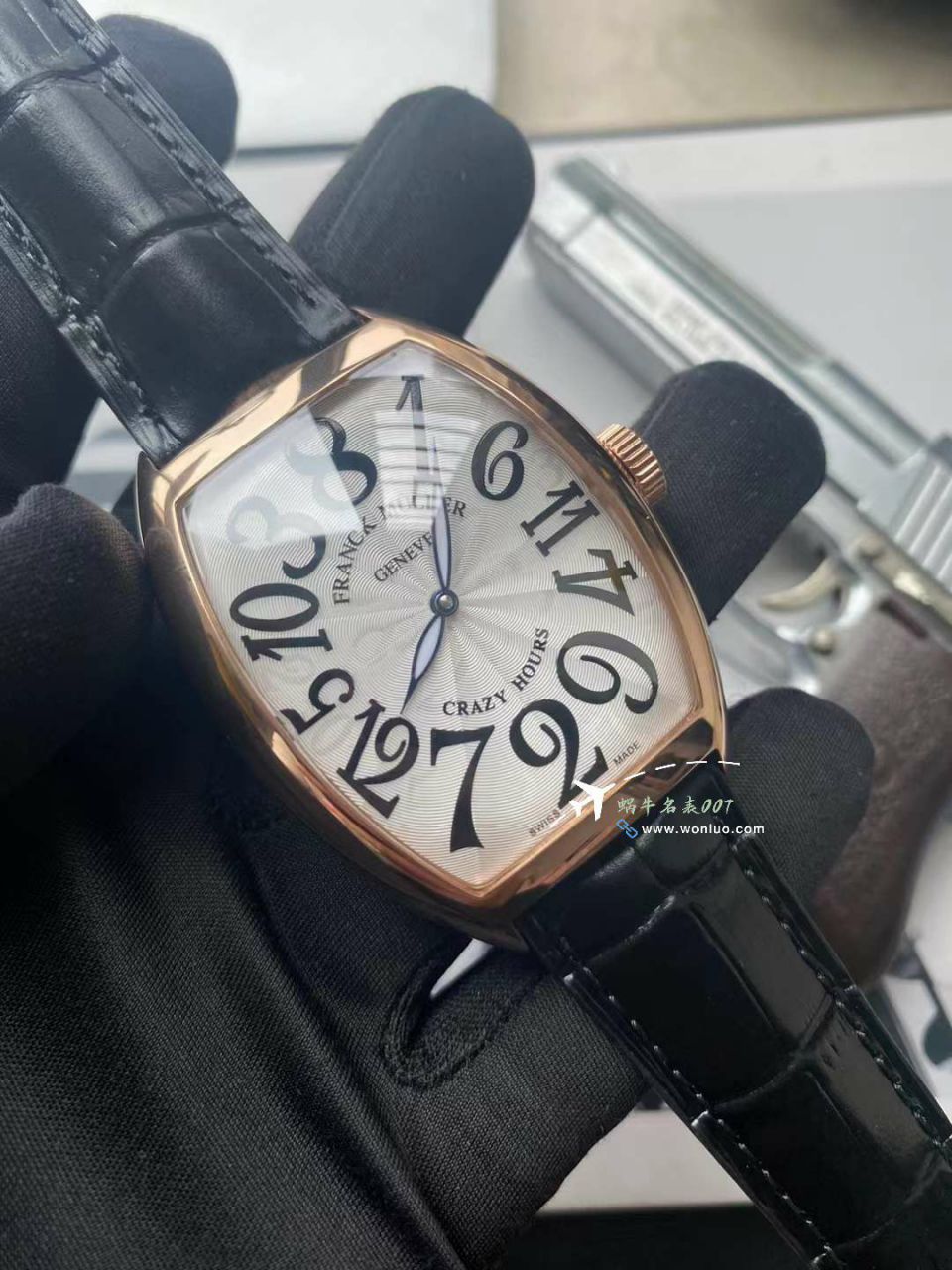  Video analysis Franck MullerCRAZY HOURS 系列8880 CH  top 复刻高仿乱跳时间玫瑰金 watchcase 黑色时标白盘 wrist watch  / FL082