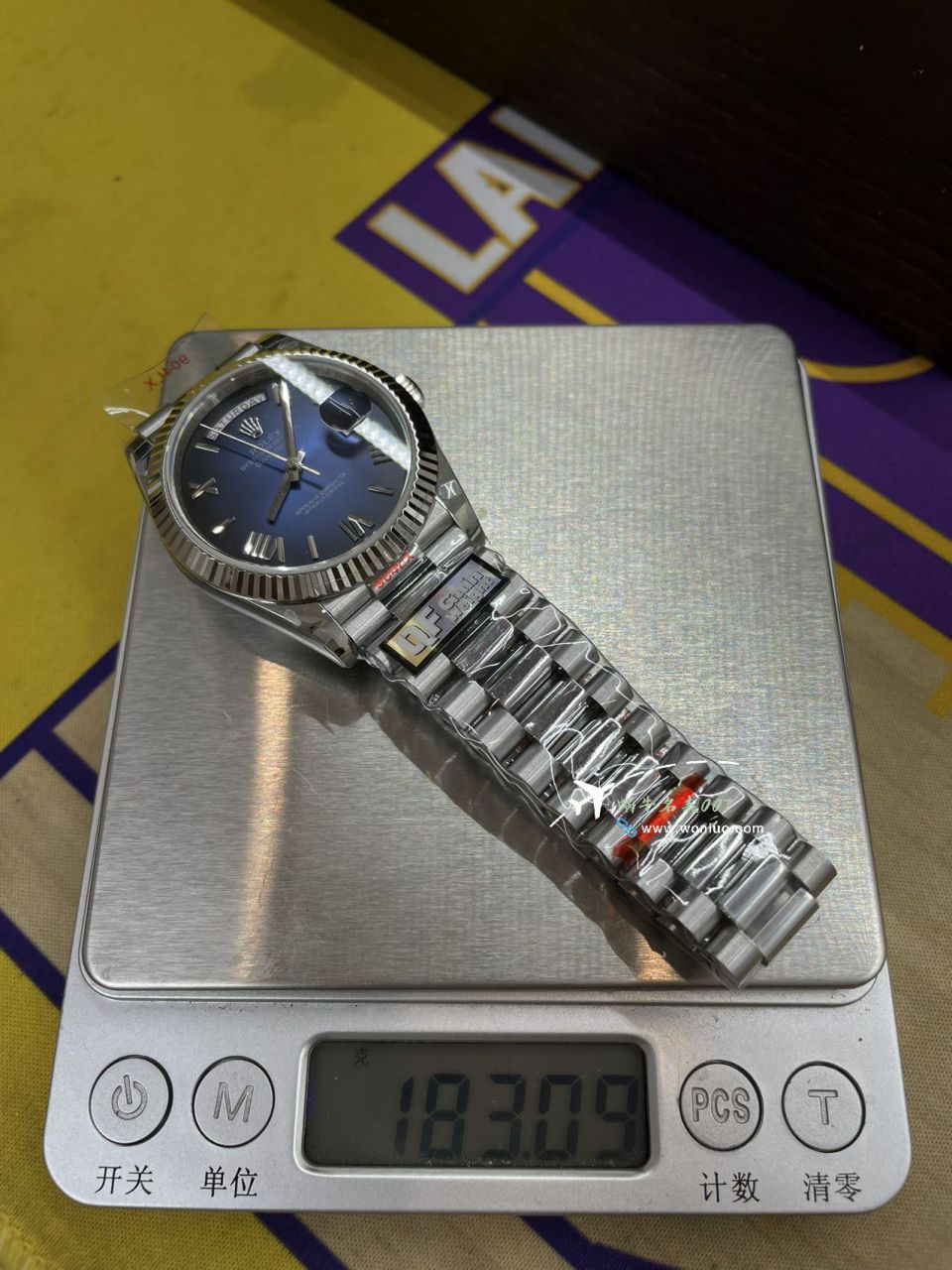 QF Rolex DD Day-Date  Adding weight 版本复刻高仿罗马烟熏绿m228238-0069，渐变蓝m228236-0024，渐变灰m228235-0055 / R857