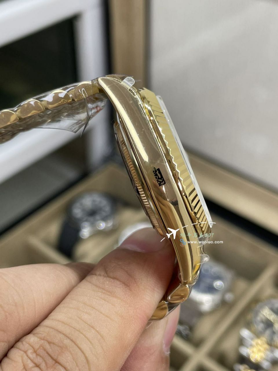 QF Rolex DD Day-Date  Adding weight 版本复刻高仿罗马烟熏绿m228238-0069，渐变蓝m228236-0024，渐变灰m228235-0055 / R857