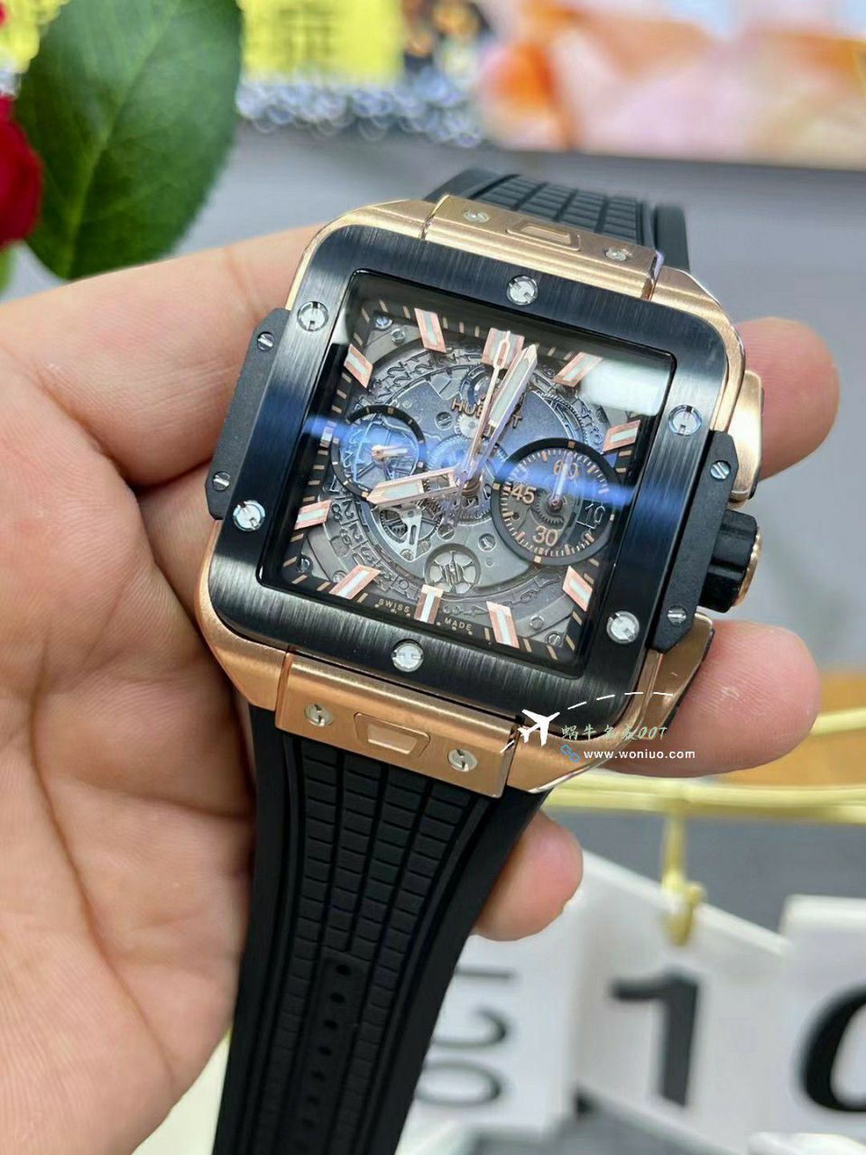 BBF hublot SQUARE BANG UNICO方形一比一复刻高仿表821.OX.0180.RX，821.OM.0180.RX，821.NM.0170.RX，821.NX.0170.RX / YB131