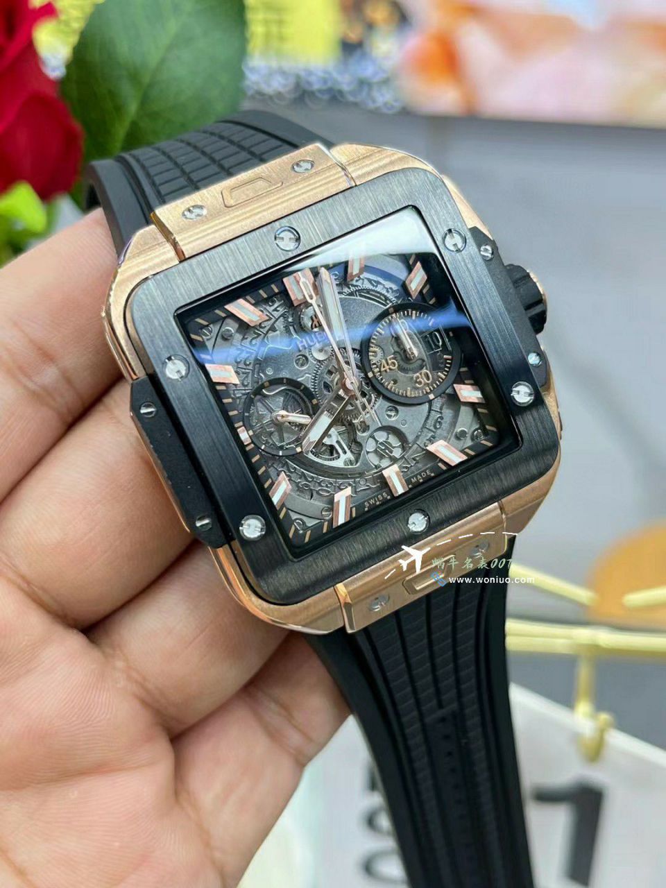 BBF hublot SQUARE BANG UNICO方形一比一复刻高仿表821.OX.0180.RX，821.OM.0180.RX，821.NM.0170.RX，821.NX.0170.RX / YB131