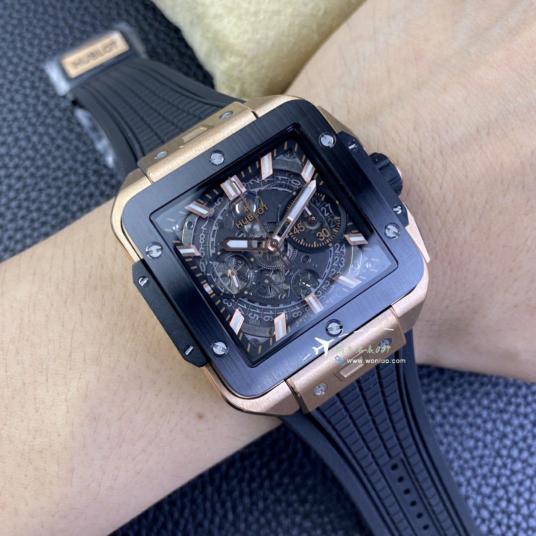 BBF hublot SQUARE BANG UNICO方形一比一复刻高仿表821.OX.0180.RX，821.OM.0180.RX，821.NM.0170.RX，821.NX.0170.RX / YB131