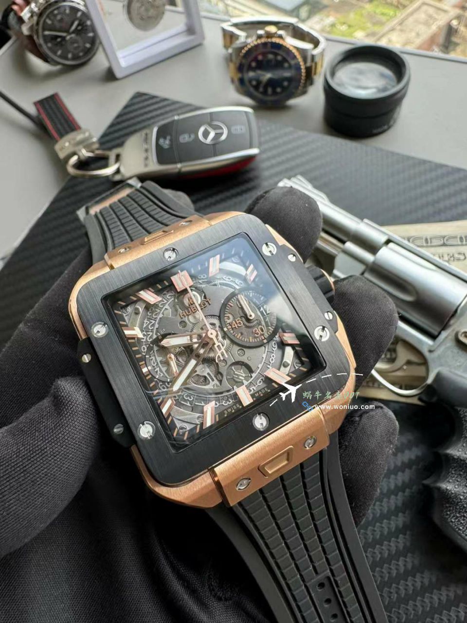  Best 的BBF hublot 恒宝方形SQUARE BANG UNICO一比一高仿复刻821.OM.0180.RX wrist watch  / YB133