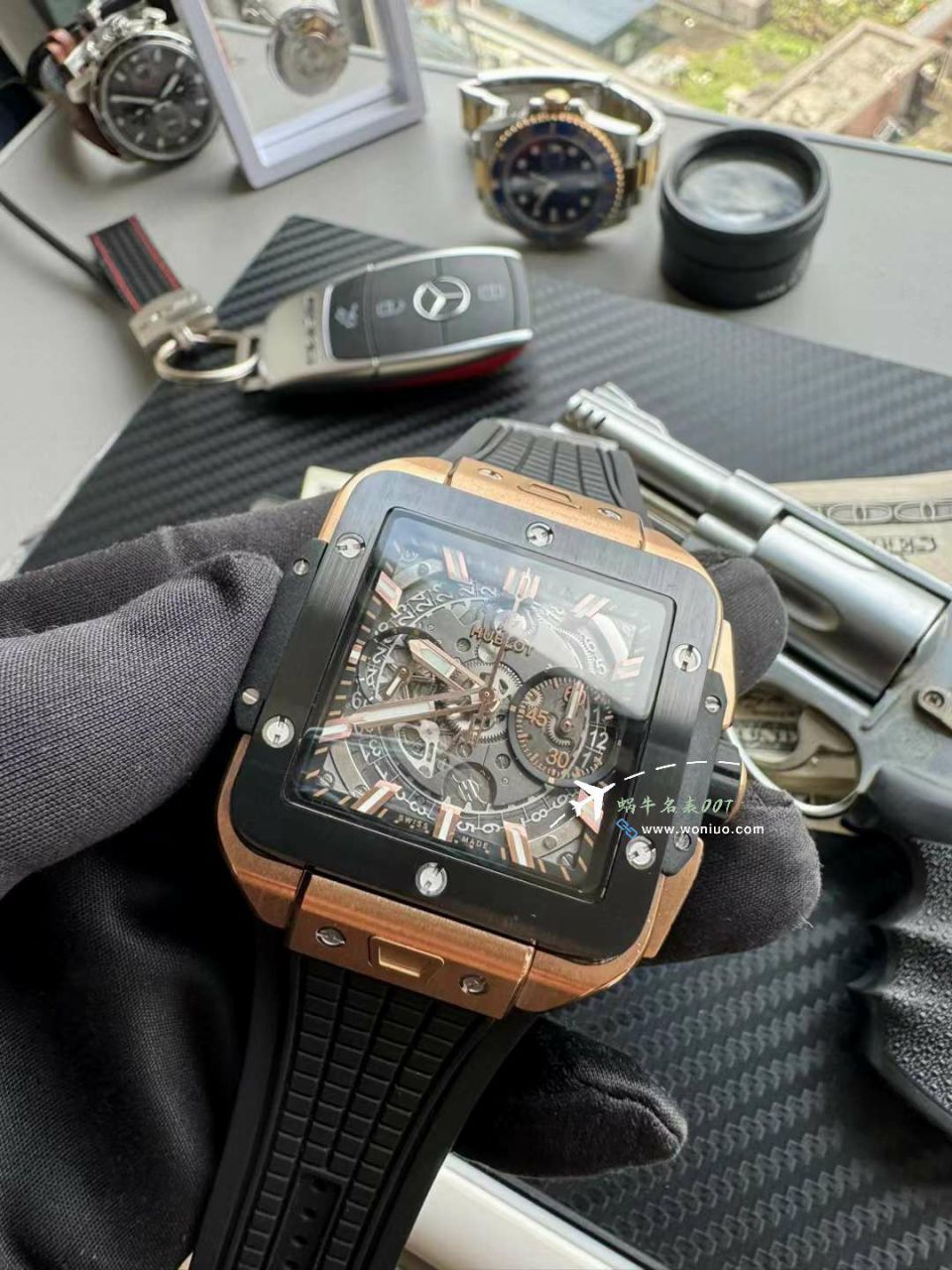  Best 的BBF hublot 恒宝方形SQUARE BANG UNICO一比一高仿复刻821.OM.0180.RX wrist watch  / YB133