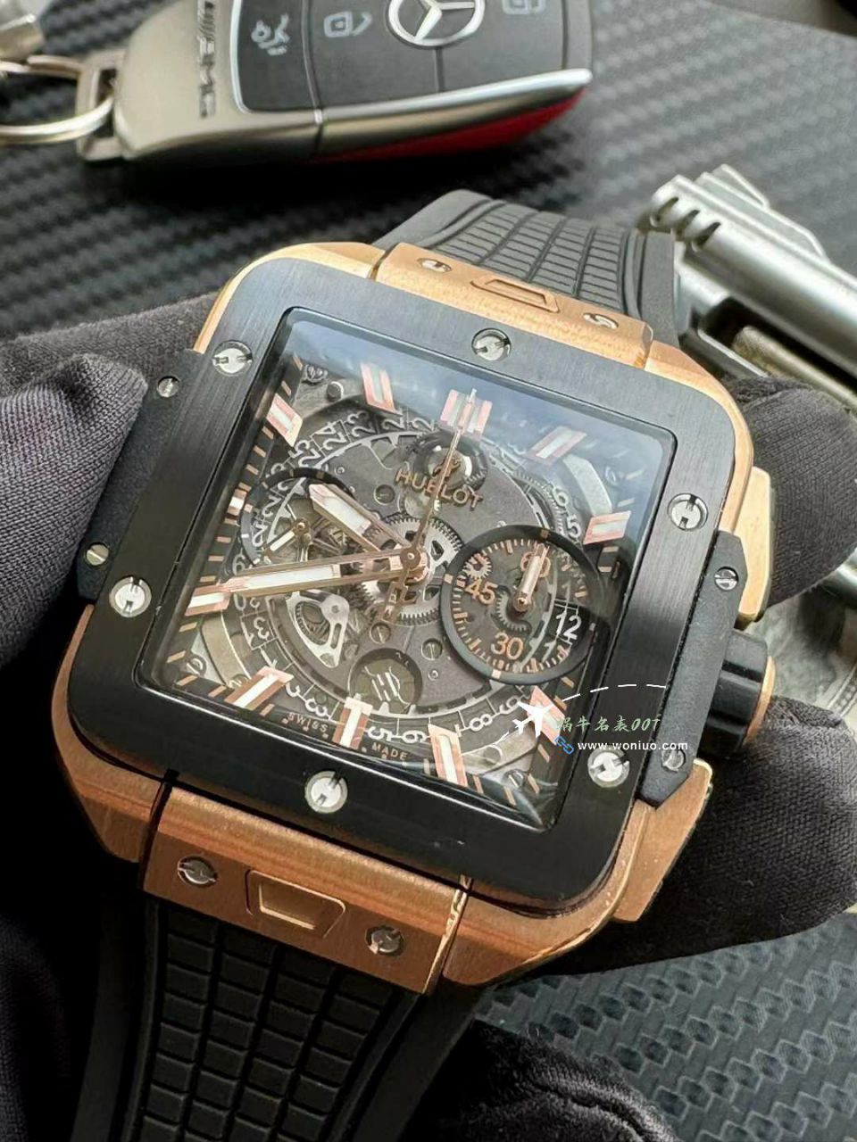  Best 的BBF hublot 恒宝方形SQUARE BANG UNICO一比一高仿复刻821.OM.0180.RX wrist watch  / YB133