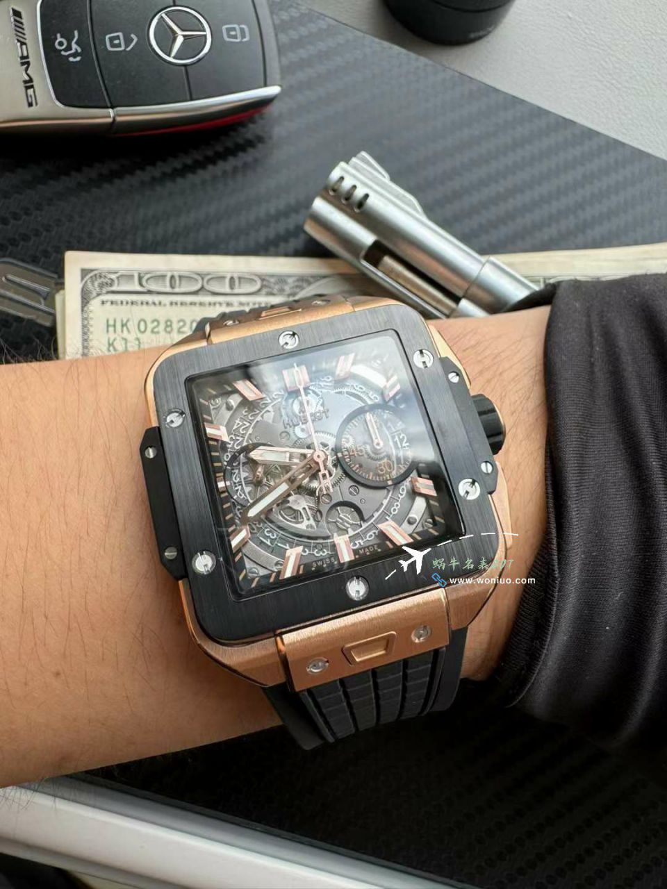  Best 的BBF hublot 恒宝方形SQUARE BANG UNICO一比一高仿复刻821.OM.0180.RX wrist watch  / YB133