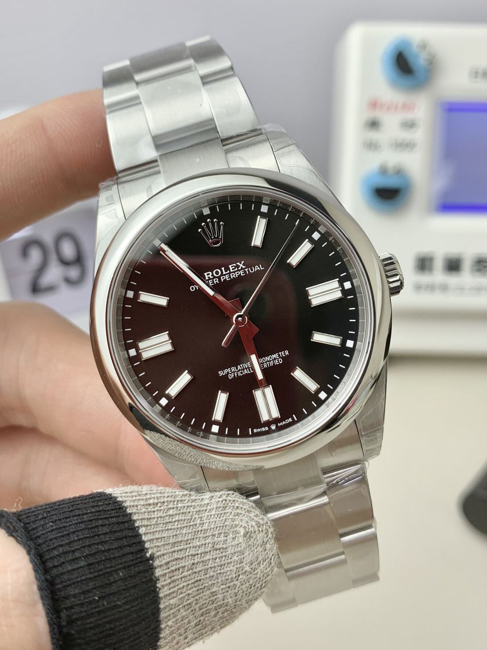 VS Rolex  oyster perpetual 动m124300-0002 wrist watch 41毫米一比一高仿黑恒动 / R859